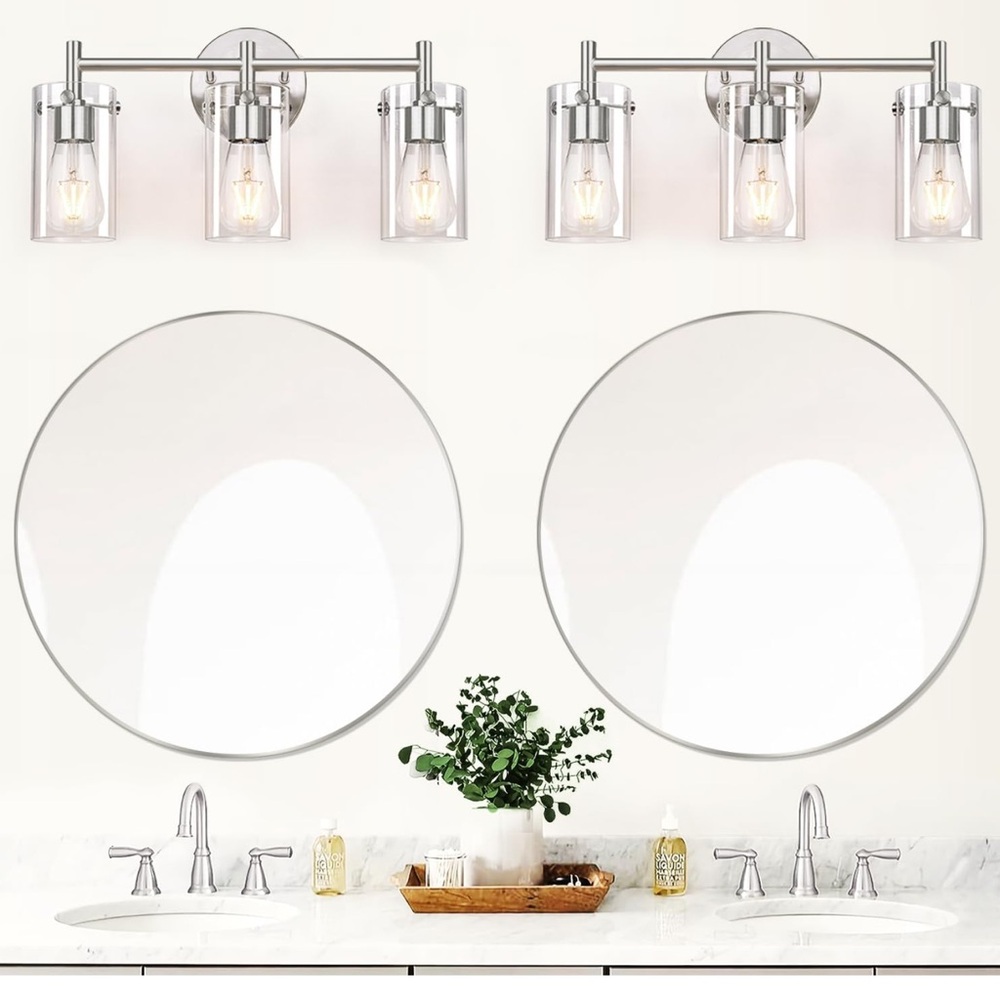 Modern Silver Vanity Light Fixture - Picture 4 of 8